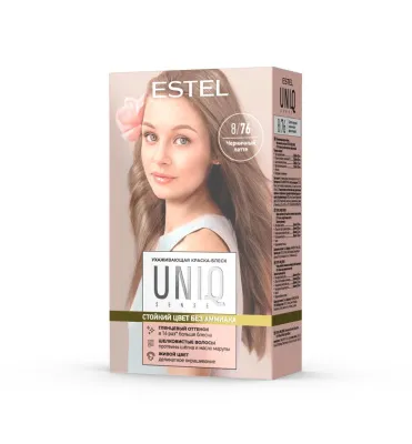 ESTEL UNIQ Sense краска-блеск д/волос без аммиака 8/76 св.русый коричнево-фиолетовый